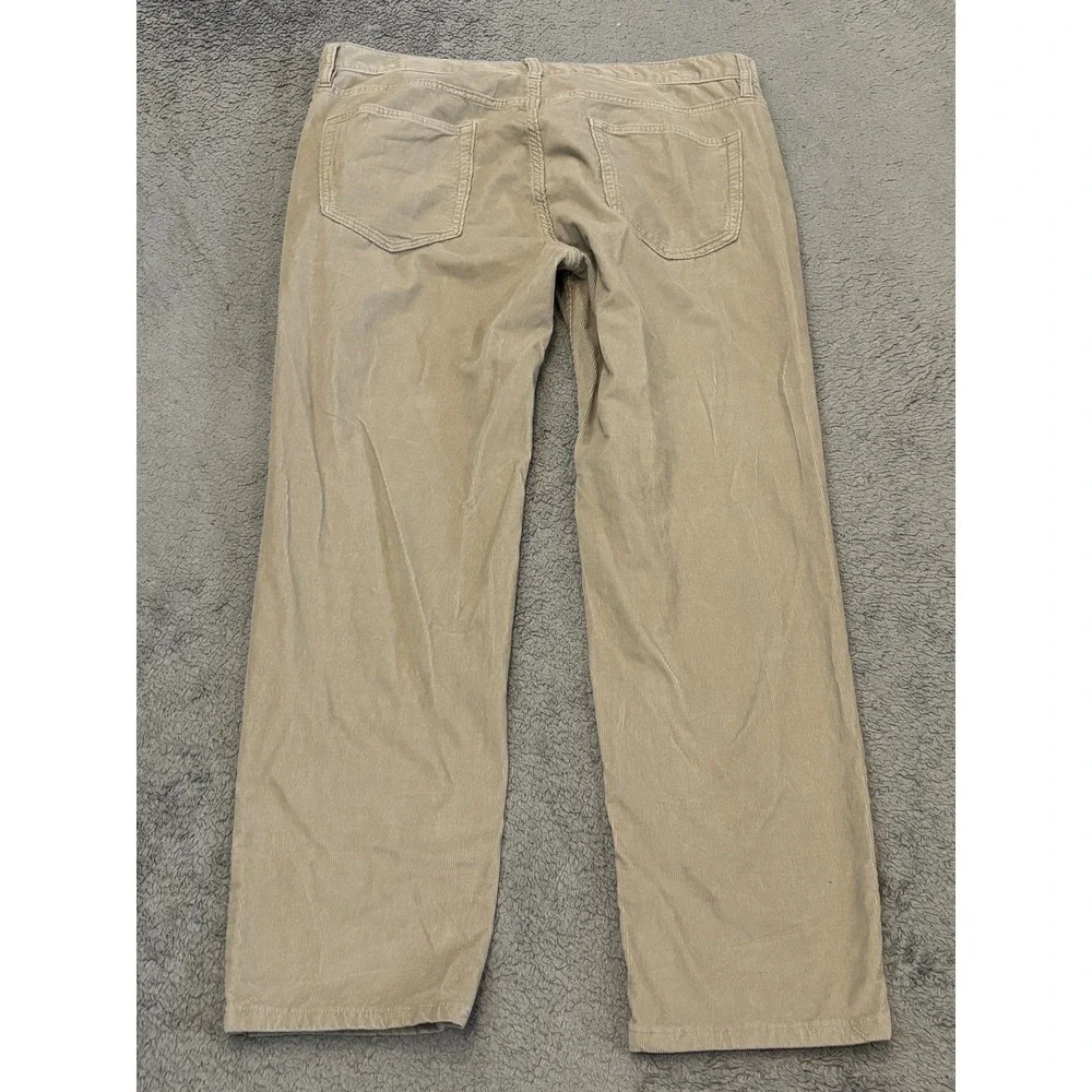 Banana Republic Traveler Slim Corduroy Pants Mens 35x30 Beige Straight Leg